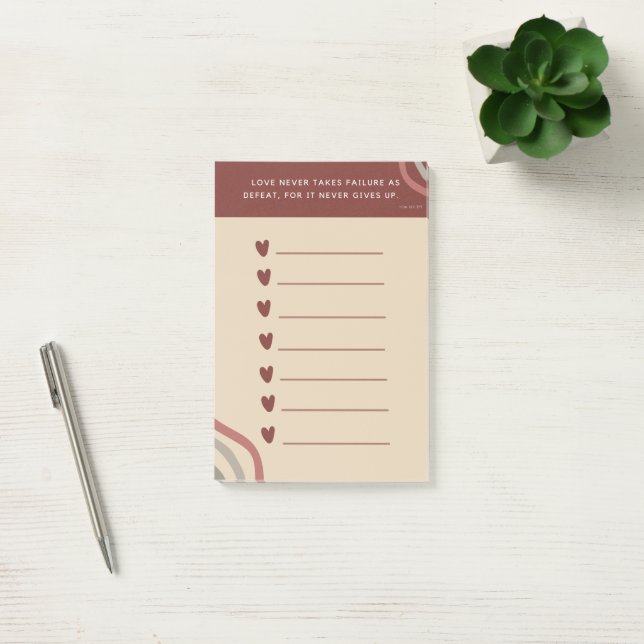 Christian Scripture Love Heart Reminder Post-it Notes (Office)