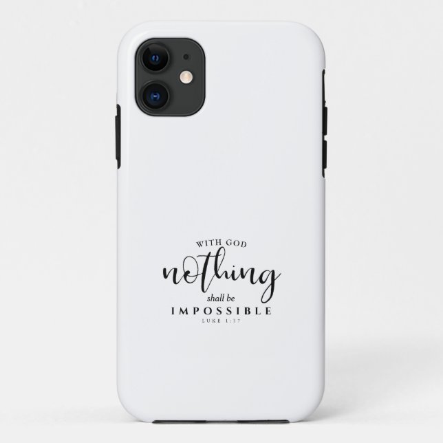 Christian Scripture Nothing shall be Impossible Case-Mate iPhone Case (Back)