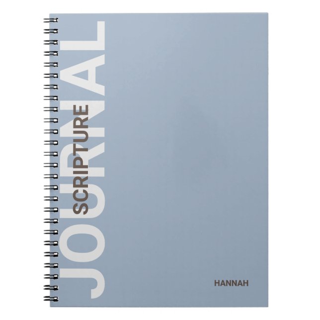 Christian Scripture Personalized Blue Journal (Front)