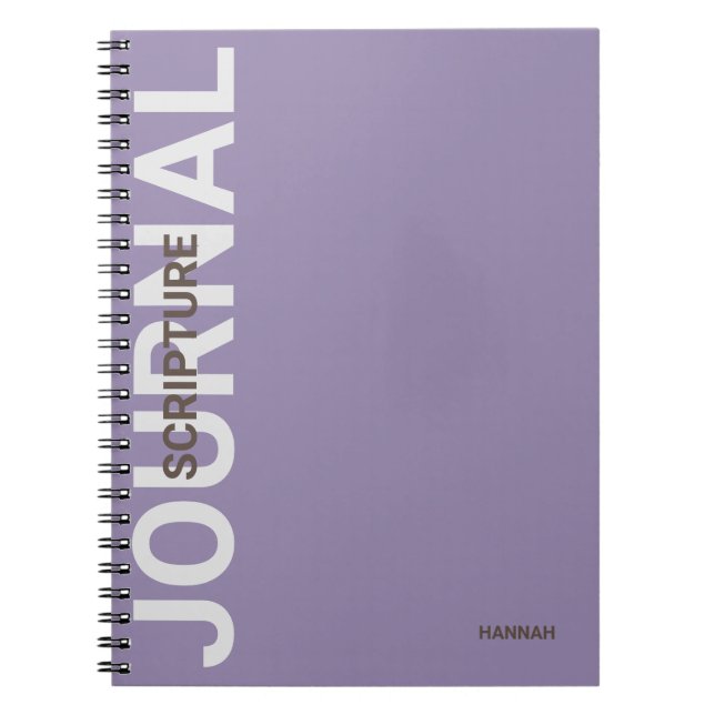Christian Scripture Personalized Purple Journal (Front)