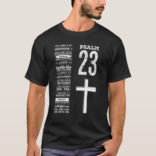 Christian Scripture Psalm 23 Youth Group Pastor Fa T-Shirt (Front)