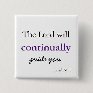 Christian Scripture The Lord will Guide You 15 Cm Square Badge