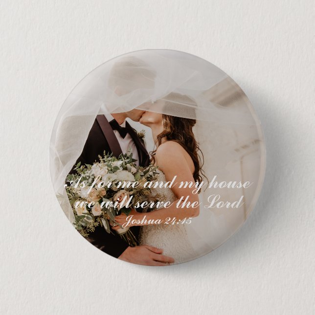 Christian Scripture Wedding Photo 6 Cm Round Badge (Front)