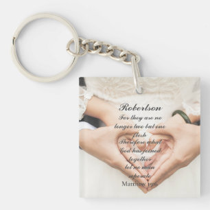 Christian Scripture Wedding Photo  Key Ring