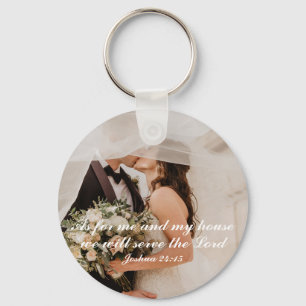 Christian Scripture Wedding Photo Key Ring