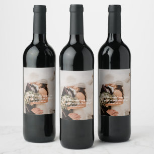 Christian Scripture Wedding Photo Wine Label