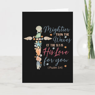Christian Seashell Style Beach Vacation Faith Cros Card