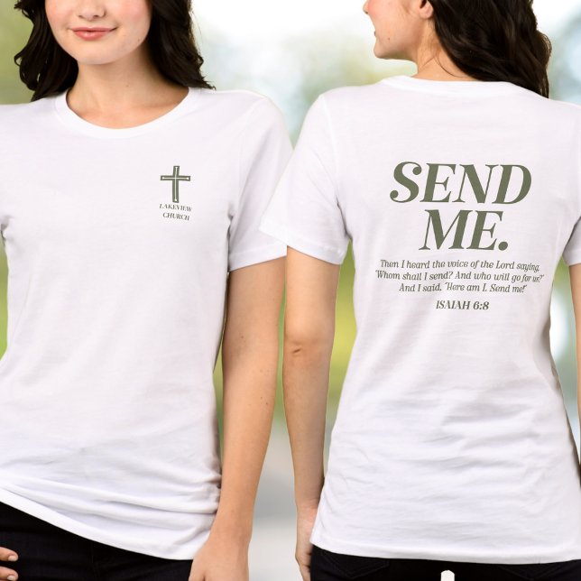 Christian Send Me Isaiah 6:8 Church Name Outreach  Tri-Blend Shirt (Creator Uploaded)