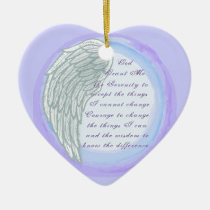 Christian Serenity Prayer Wing Ceramic Tree Decoration