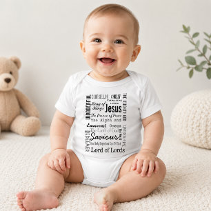 Christian Seventeen Names of Jesus Baby Bodysuit