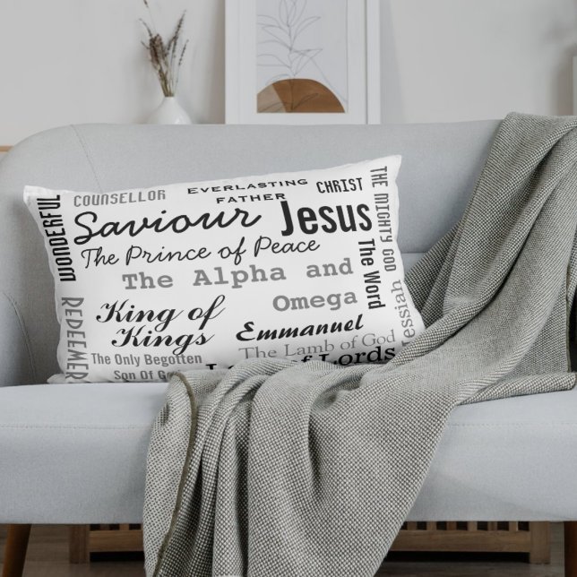 Christian Seventeen Names of Jesus Pillowcase (In situ, Jesus Names pillow case (pillow filling not included))