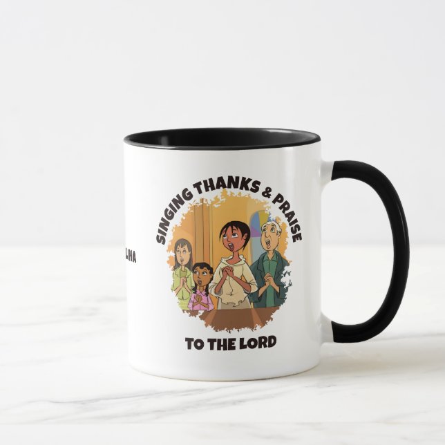 Christian SINGING THANKS AND PRAISE Church Choir Mug (Right)