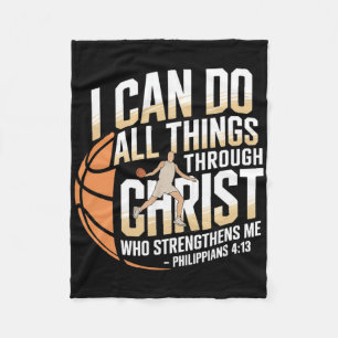 Christian Sketll Player I Can Do All Things  Fleece Blanket