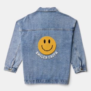 Christian Smiley Face Smiley Faith Joy of Lord Denim Jacket