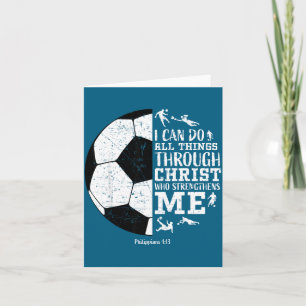 Christian Soccer Faith Bible Verse Card