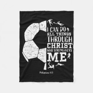 Christian Soccer Faith Graphic Bible Verse Philipp Fleece Blanket