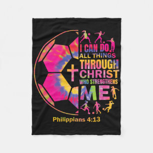 Christian Soccer T Shirt Girls Teen Kids Christ Re Fleece Blanket