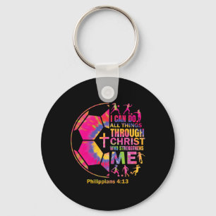 Christian Soccer T Shirt Girls Teen Kids Christ Re Key Ring
