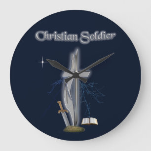 christian soldier large clock