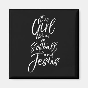 Christian Sport Gift This Girl Runs On Softll And Magnet