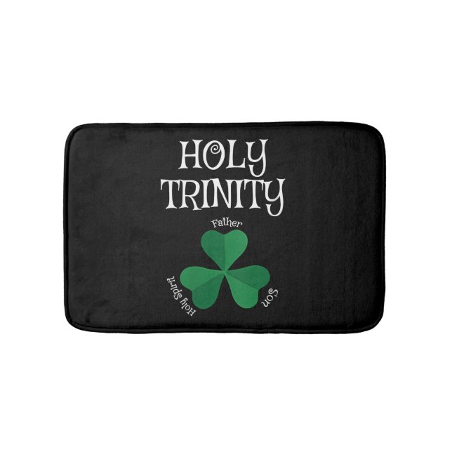Christian St Patricks Day - Shamrock Holy Trinity Bath Mat (Front)