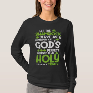 Christian St Patricks Day   Shamrock Holy Trinity T-Shirt