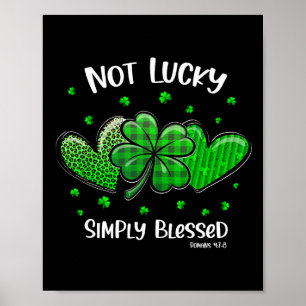 Christian St Patricks Day Shamrock Not Lucky Simpl Poster
