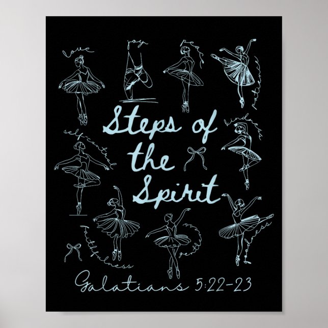Christian Steps Of Srit Bible Verse Ballet Dancer  Poster (Front)