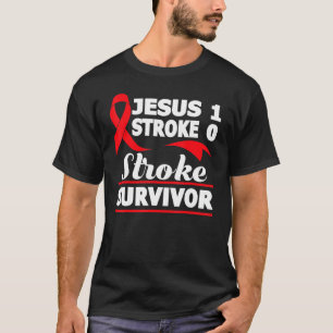 Christian Stroke Survivor Awareness Red Ribbon Bra T-Shirt