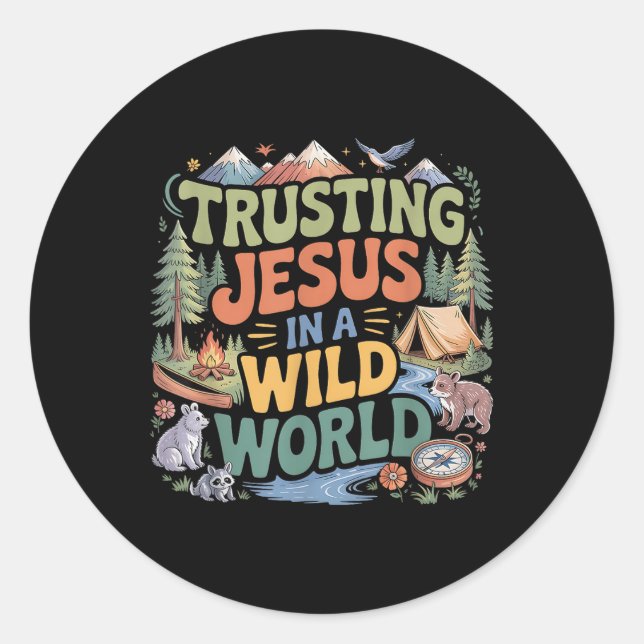 Christian Summer True North Trusting Jesus Camp Vb Classic Round Sticker (Front)