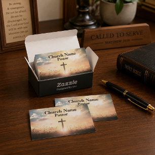 Christian Sunrise Pasture Cross Church Pastor Business Card
