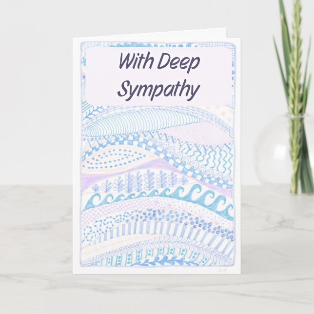 Christian Sympathy Card Blue Striations  (Front)