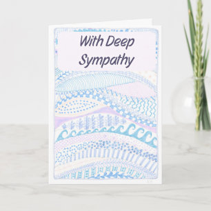 Christian Sympathy Card Blue Striations 