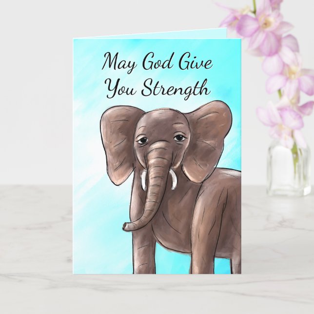 Christian Sympathy Card (elephant) (Orchid)