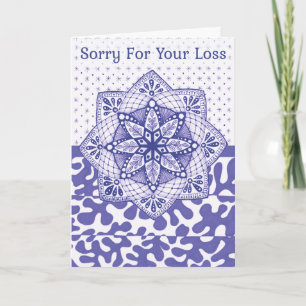 Christian Sympathy Card Purple Doodle Design
