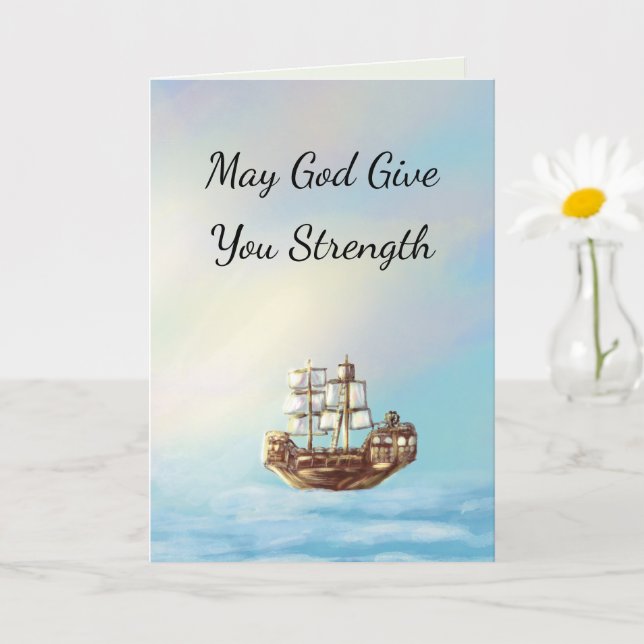 Christian Sympathy Card (sailing ship) (Small Plant)