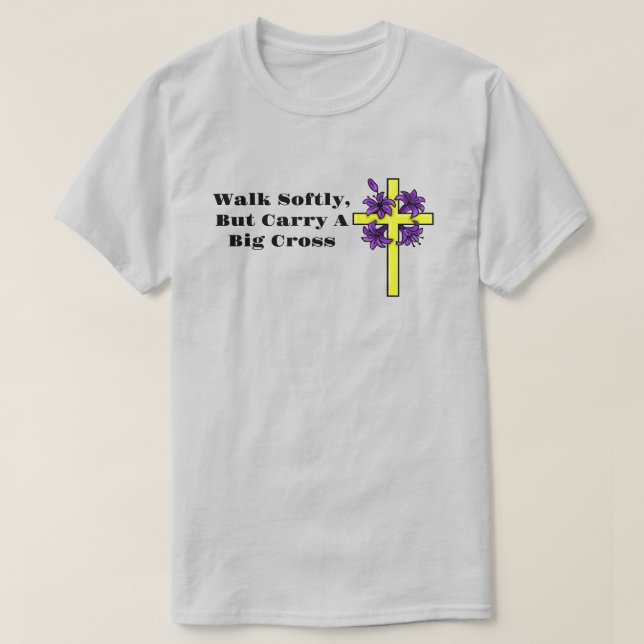 Christian T-shirt with Easter Cross  Customise It! (Design Front)