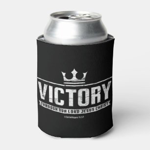 Christian T Shirt Women Men Victory In Jesus Bib Can Cooler