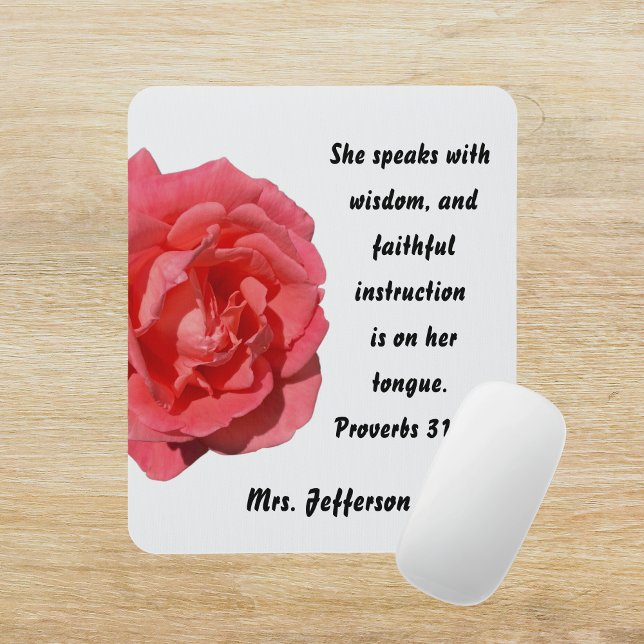 Christian Teacher Appreciation Custom Name Mouse Pad (Creator Uploaded)