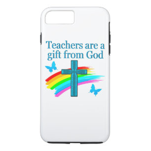 CHRISTIAN TEACHER CROSS AND BUTTERFLY DESIGN iPhone 8 PLUS/7 PLUS CASE