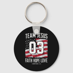 Christian - Team Jesus 03 Faith Hope Love  Key Ring