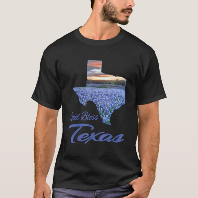 Christian, Texas Bluebonnet State Pride, God Bless T-Shirt (Front)