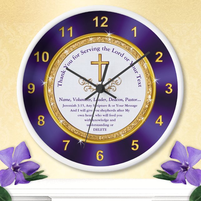 Christian Thank You Gifts. Teacher, Pastor, Leader Clock (Bible Verse Clocks. Great, Gifts for Church Leaders. Gifts for Deacons and Choir Director Gifts. )