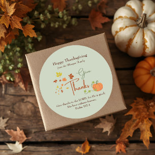 Christian Thanksgiving   Custom Name Gift Label 