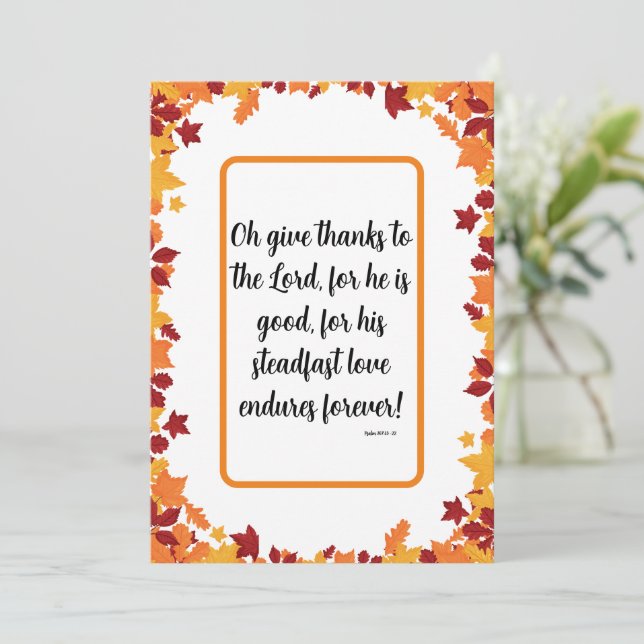 Christian Thanksgiving Holiday Card (Standing Front)