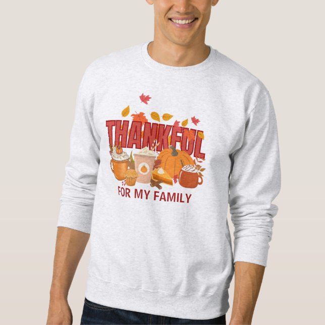 Christian Thanksgiving Pumpkin THANKFUL Family Sweatshirt (Front)