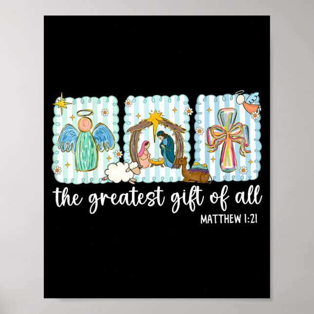 Christian The Greatest Gift For All Christmas Nati Poster (Front)