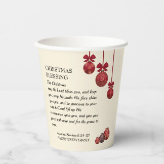 Christian | THE LORD BLESS YOU | Christmas Paper Cups