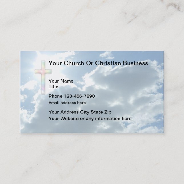 Christian Themed Cross And Sky Business Card (Front)