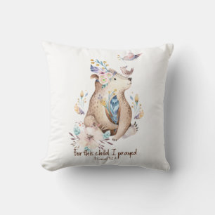 Christian Throw Cushion Nursery Woodland Animals